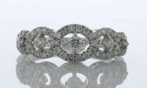 18ct White Gold Half Eternity Diamond Ring 0.57 Carats