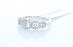 18ct White Gold Half Eternity Diamond Ring 0.57 Carats