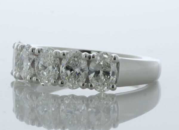 18ct White Gold Five Stone Oval Cut Diamond Ring 2.10 - Image 2