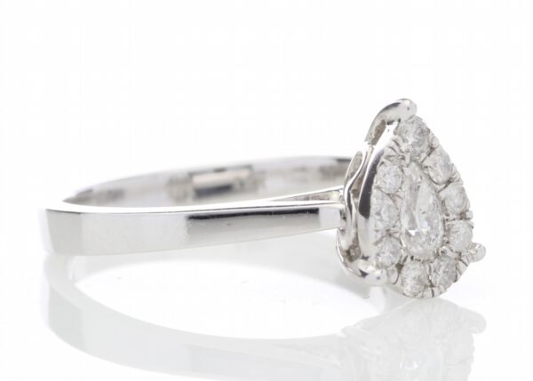 18ct White Gold Pear Cluster Claw Set Diamond Ring 0.50 Carats - Image 4