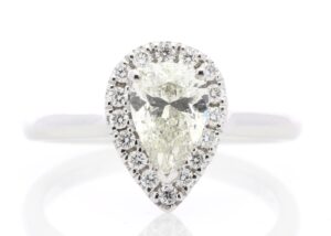 18ct White Gold Pear Cluster Claw Set Diamond Ring 1.21 Carats