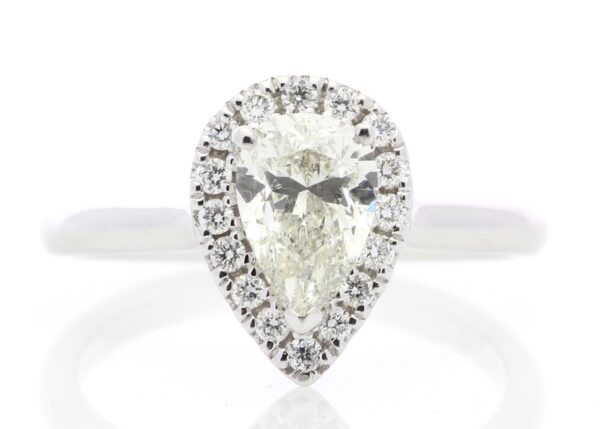 18ct White Gold Pear Cluster Claw Set Diamond Ring 1.21 Carats