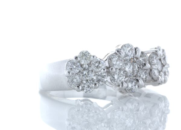 18ct White Gold  Flower Cluster Diamond Ring 1.50 Carats - Image 4