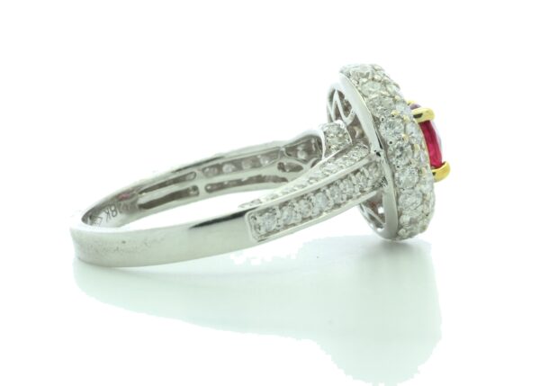 18ct White Gold Cluster Diamond And Ruby Ring (R0.73) 1.90 Carats - Image 4