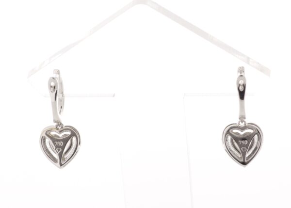 18ct White Gold Heart Shape Halo Drop Earring (1.34) 1.74 - Image 4