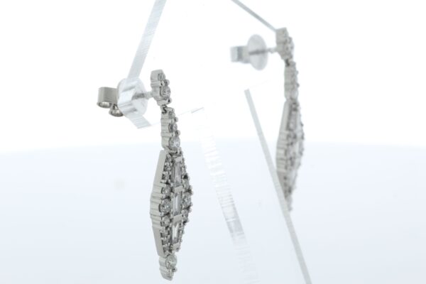 18ct White Gold Diamond Drop Earring 1.75 - Image 2