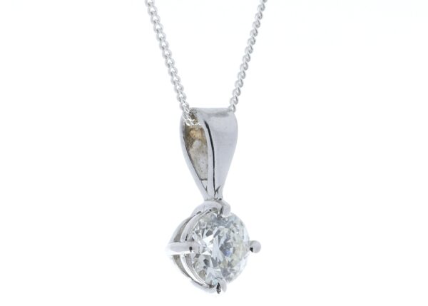 18ct White Gold Single Stone Wire Set Diamond Pendant 0.70 Carats - Image 2