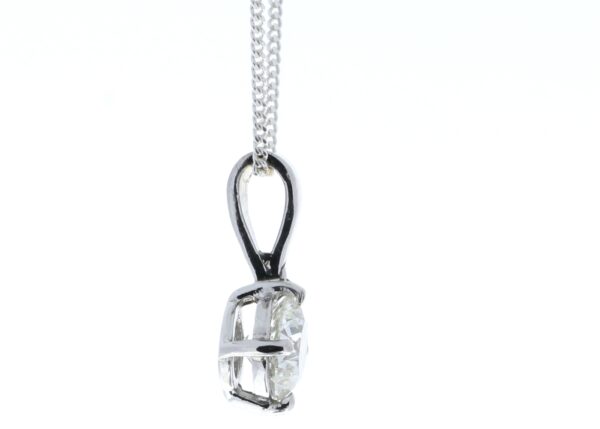 18ct White Gold Single Stone Wire Set Diamond Pendant 0.70 Carats - Image 3