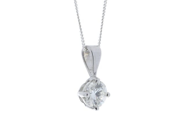 18ct White Gold Single Stone Wire Set Diamond Pendant 0.80 Carats - Image 2