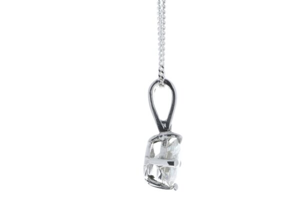 18ct White Gold Single Stone Wire Set Diamond Pendant 0.80 Carats - Image 3