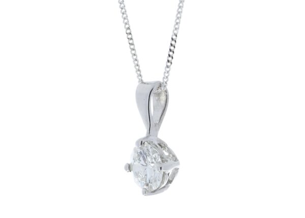 18ct White Gold Single Stone Wire Set Diamond Pendant 0.80 Carats - Image 4