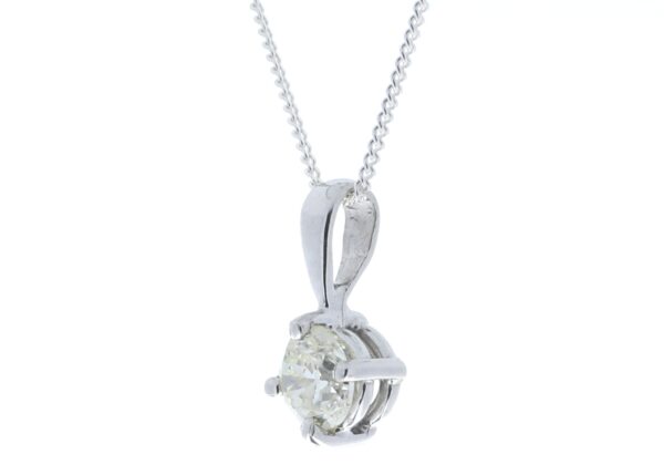 18ct White Gold Single Stone Four Claw Set Diamond Pendant 0.50 Carats - Image 4