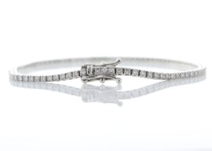 18ct White Gold Tennis Diamond Bracelet 1.11 Carats