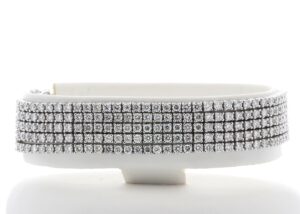 18ct White Gold Five Row Tennis Diamond Bracelet 11.73 Carats