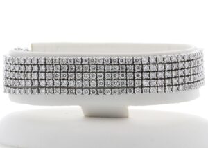 18ct White Gold Five Row Tennis Diamond Bracelet 11.73 Carats