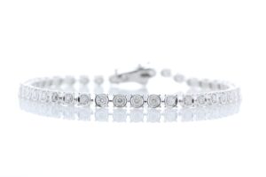 18ct White Gold Tennis Diamond Bracelet 1.48 Carats