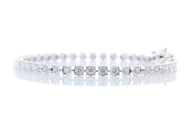 18ct White Gold Tennis Diamond Bracelet 1.48 Carats - Image 2