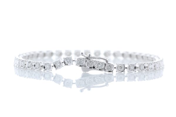 18ct White Gold Tennis Diamond Bracelet 1.48 Carats - Image 3