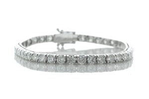 18ct White Gold Tennis Diamond Bracelet 8.65 Carats