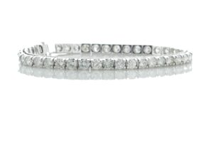 18ct White Gold Tennis Diamond Bracelet 8.5″ 5.00 Carats