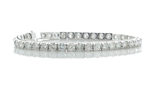 18ct White Gold Tennis Diamond Bracelet 8.5" 5.00 Carats