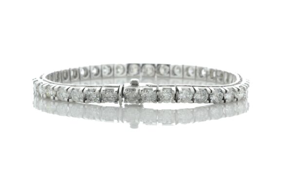 18ct White Gold Tennis Diamond Bracelet 8.5" 5.00 Carats - Image 2