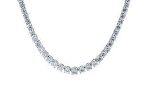 18ct White Gold Tennis Diamond Collarate 10.74 Carats