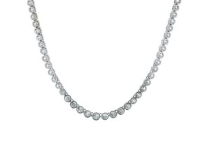 18ct 16″ White Gold Tennis Diamond Collarate 10.00 Carats