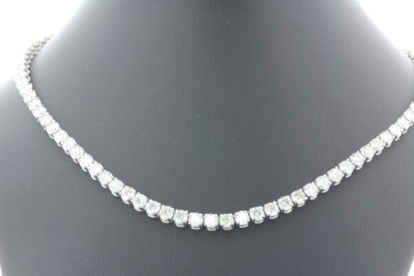 18ct White Gold Tennis Diamond Collarate 19" 20.26 Carats