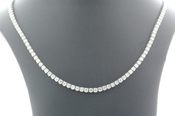 18ct White Gold Tennis Diamond Collarate 18" 6.76