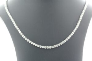 18ct White Gold Tennis Diamond Collarate 18″ 6.76