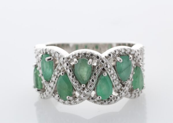 Sterling Silver Emerald Ring 1.00 Carats