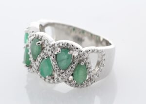 Sterling Silver Emerald Ring 1.00 Carats