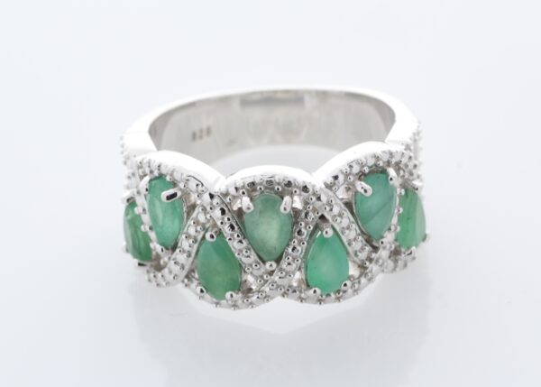 Sterling Silver Emerald Ring 1.00 Carats - Image 3