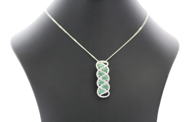 Silver Emerald Pendant - Image 3