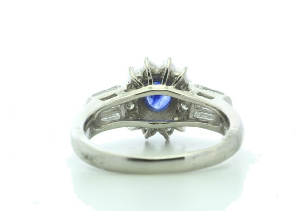 Platinum Cluster Diamond And Sapphire Ring (S0.60) 0.67 Carats - Image 3