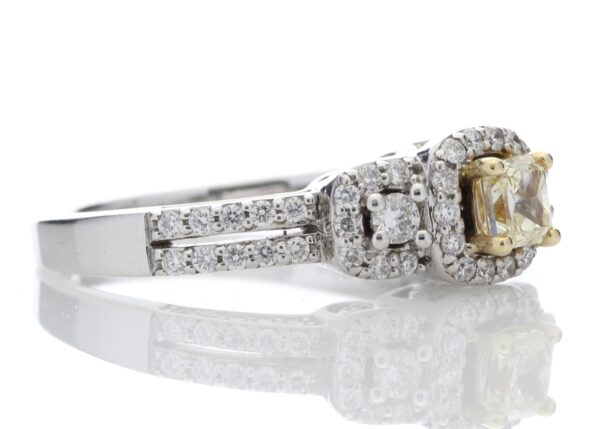 14ct Gold Fancy Yellow Diamond Ring With Fancy Halo Setting 1.00 Carats - Image 4