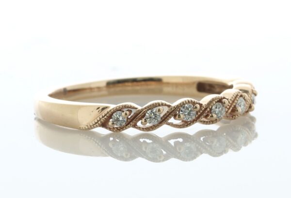 14ct Rose Gold Twist Argyle Diamond Ring 0.10 - Image 2