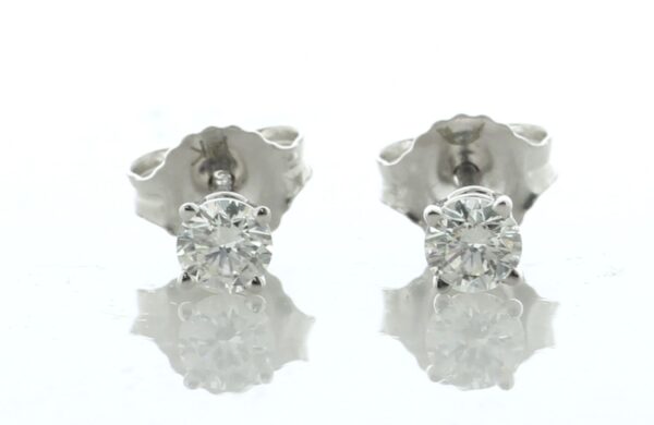 14ct White Gold Single Stone Prong Set Diamond Stud Earring 0.50