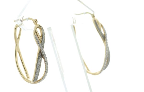 14ct Yellow Gold 'Infinity' Diamond Hoop Earring 0.25 - Image 2