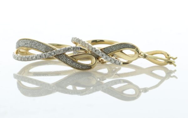 14ct Yellow Gold 'Infinity' Diamond Hoop Earring 0.25 - Image 3