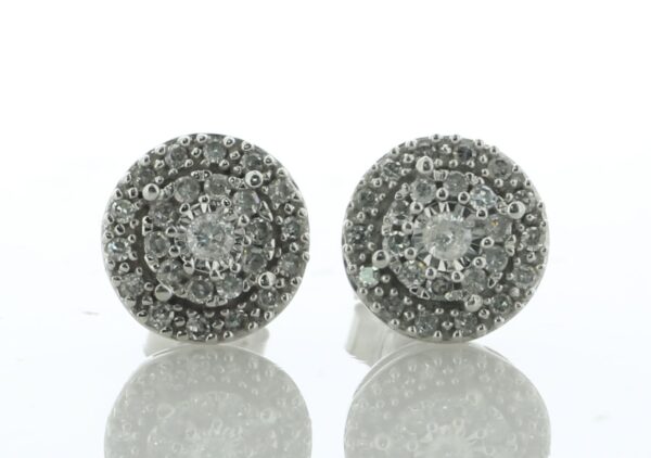 14ct White Gold Diamond Cluster Stud Earring 0.25 - Image 2