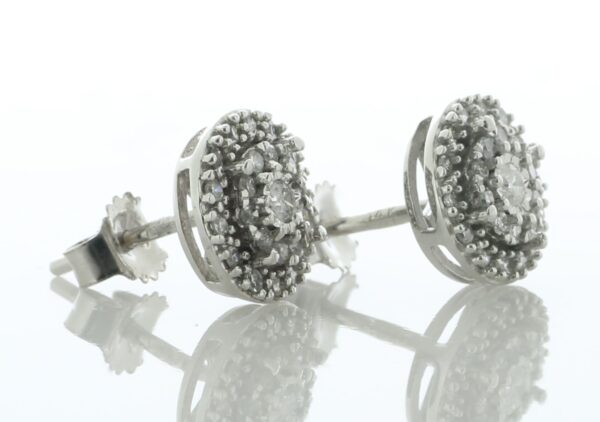 14ct White Gold Diamond Cluster Stud Earring 0.25 - Image 3