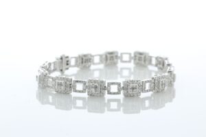 14ct White Gold Full Eternity Diamond Bracelet 3.80