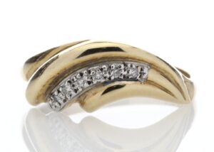 9ct Ladies Dress Diamond Ring 0.06 Carats