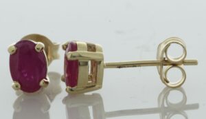 9ct Yellow Gold Ruby Earring (R1.12)