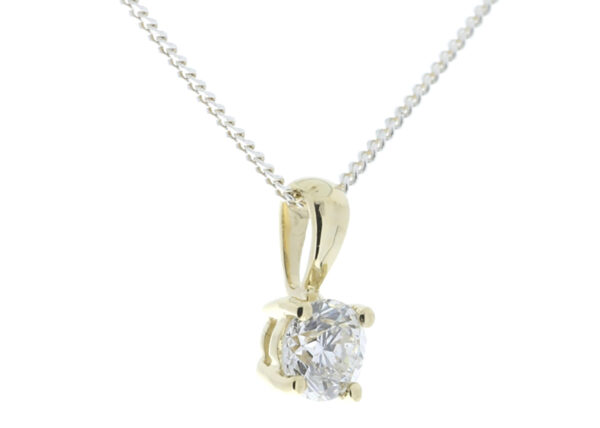 9ct Four Claw Set Diamond Pendant 0.10 Carats - Image 2