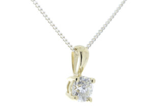 9ct Four Claw Set Diamond Pendant 0.10 Carats