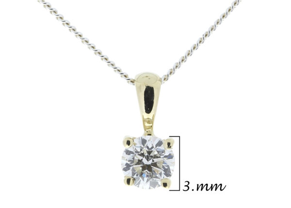 9ct Four Claw Set Diamond Pendant 0.10 Carats - Image 6