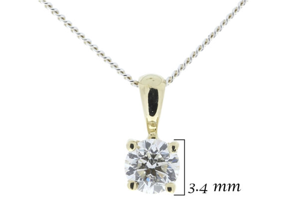 9ct Four Claw Set Diamond Pendant 0.15 Carats - Image 6